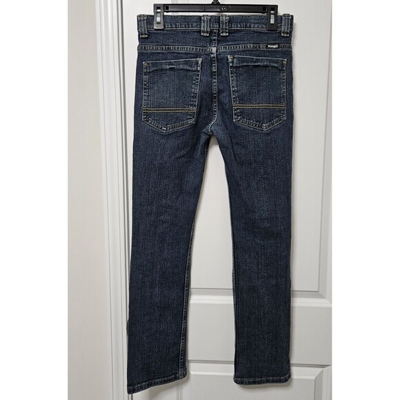 Wrangler Jeans Boys 16 Blue Denim Straight Leg Adjustable Waist Western VGUC - Picture 1 of 9
